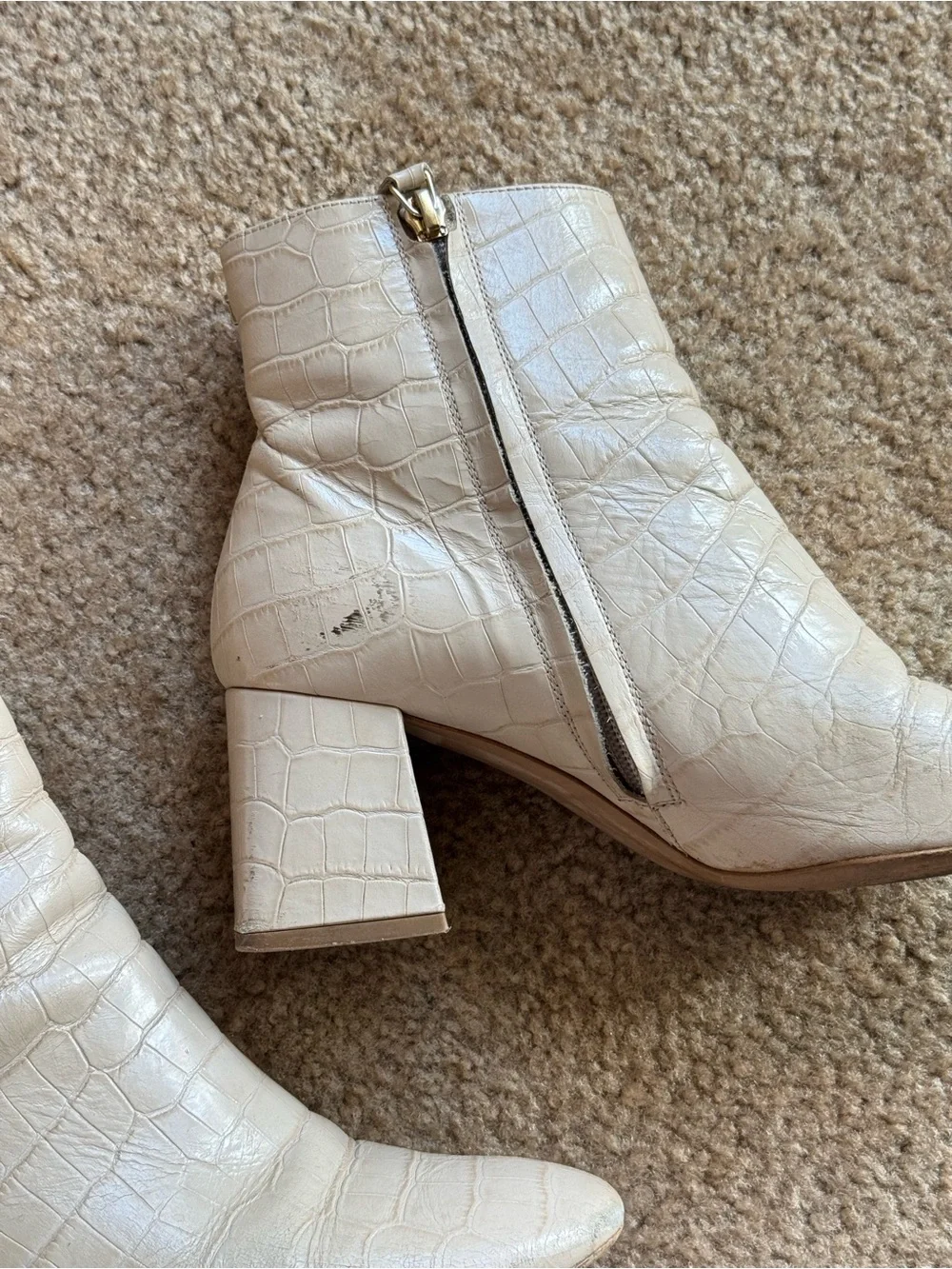 Ted Baker London Croc Embossed Leather Ankle Boots 38.5